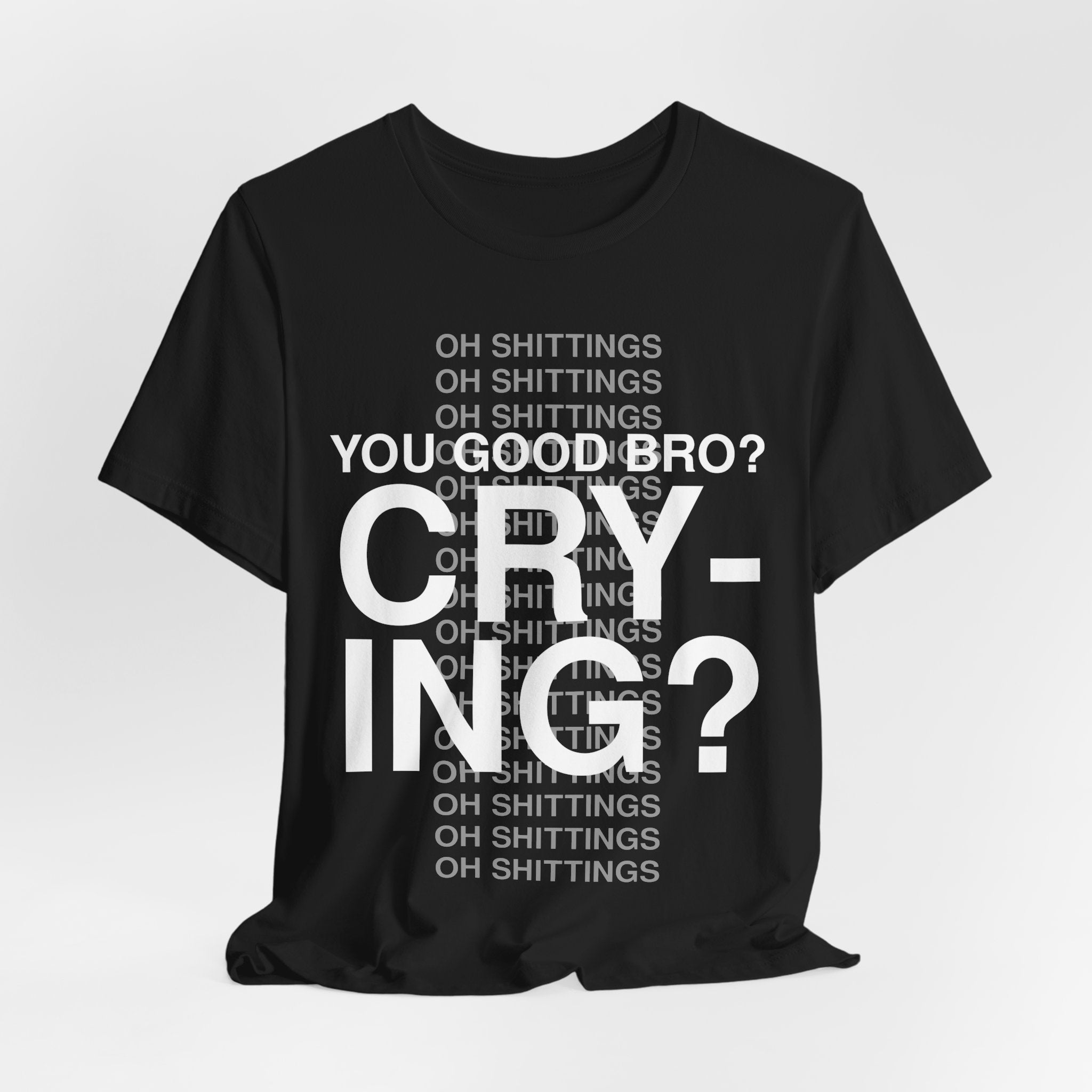Ricch Apparel Black Tees - You good bro? Crying?