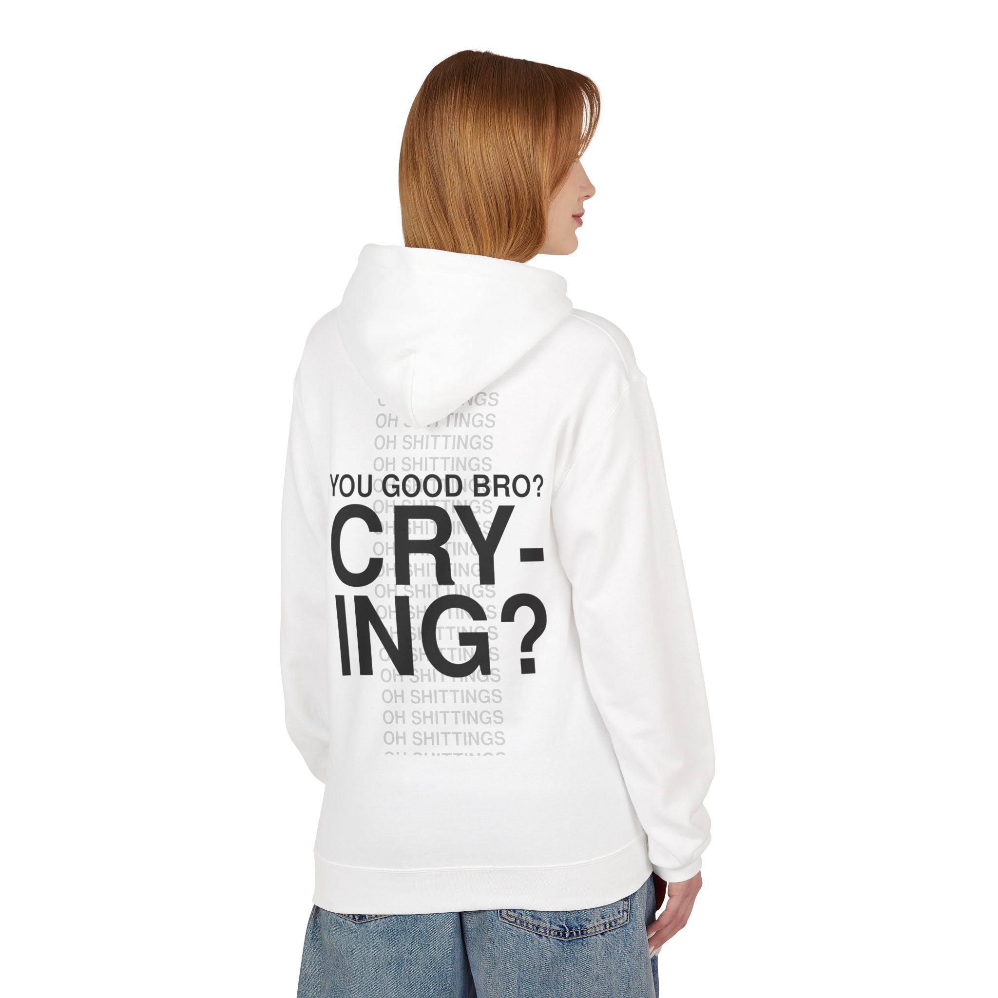 Ricch Apparel White Hoodie - You good bro? Crying?
